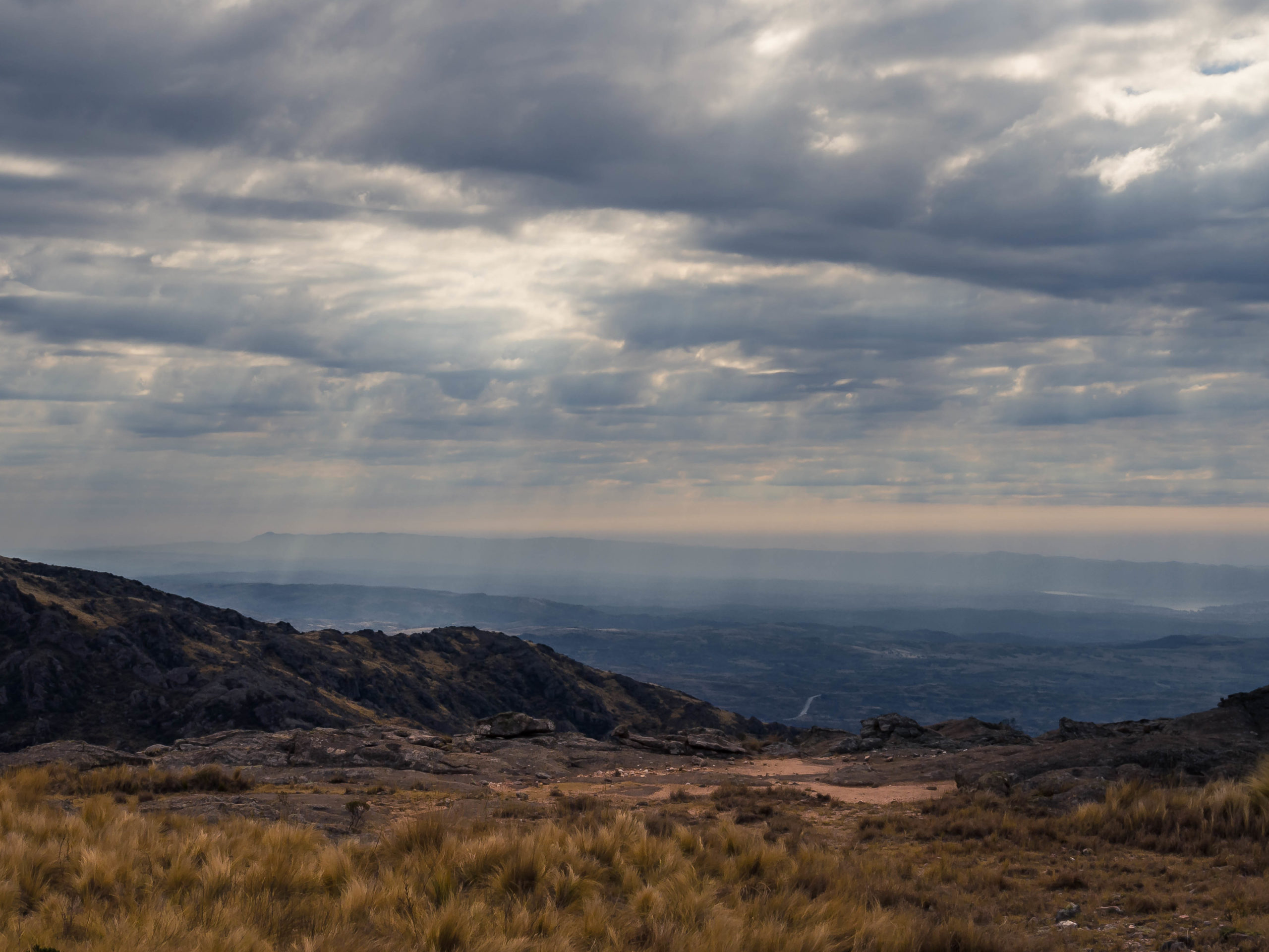 It wasnt a long or hard hike, but not enough of this country here. Winter god-rays in Quebrada del Condorito, Cordoba, Argentina.