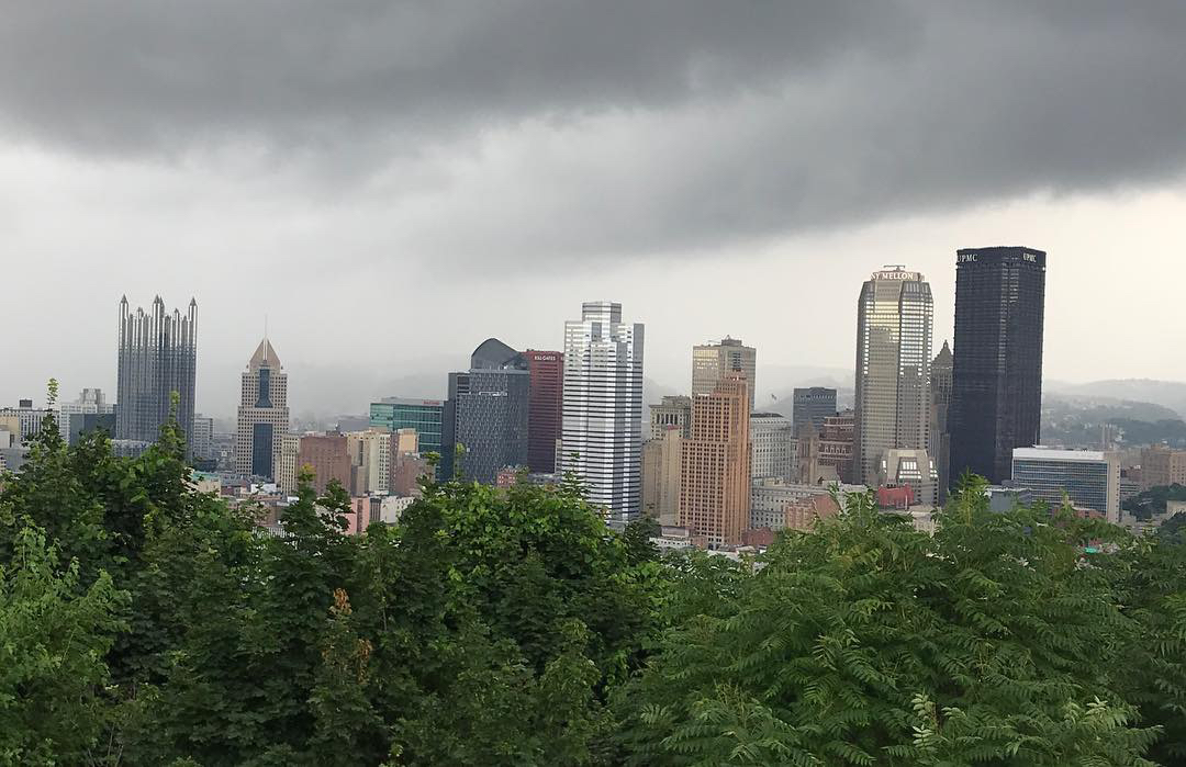 Pittsburgh PA from a hiking spot near the city