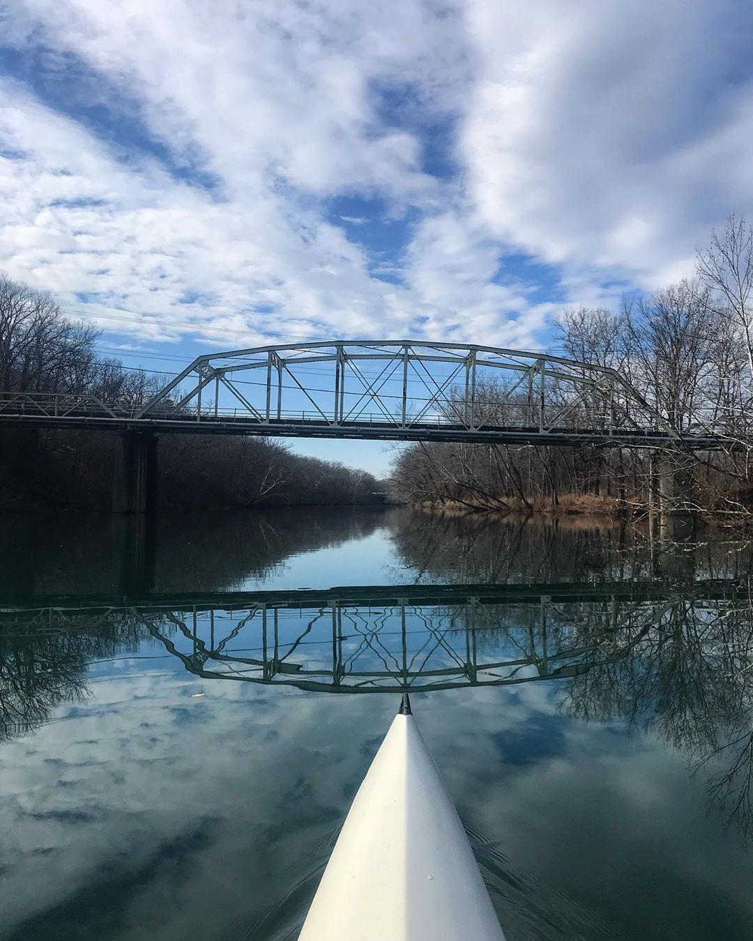 Beautiful first day of Winter…..kayak kayaking winterkayaking winter bridge reflection …