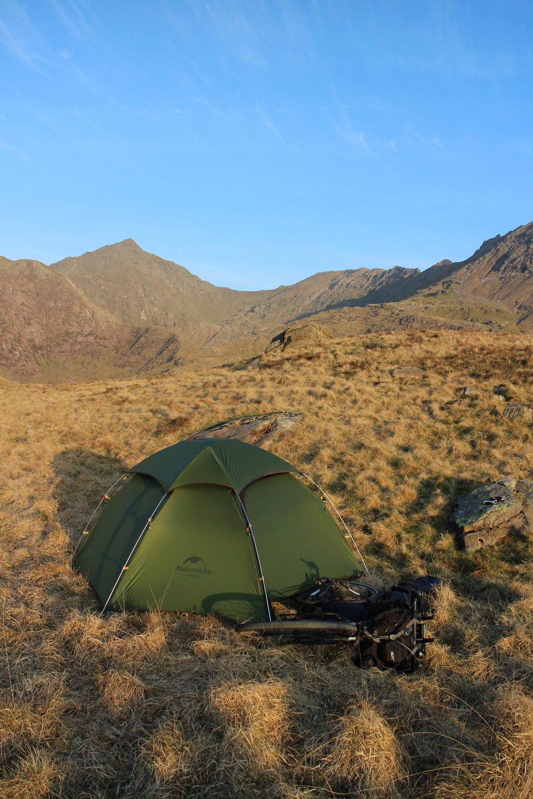 Hiked my bike up to sleep at the foot of Mt. Snowdon. Wales, UK