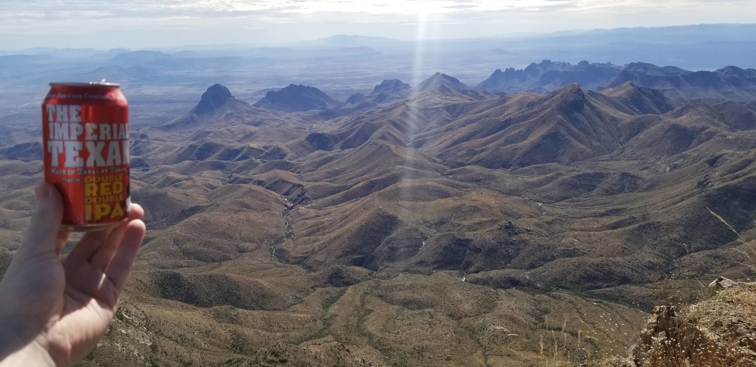 Hiking beer at Big Bend National Park