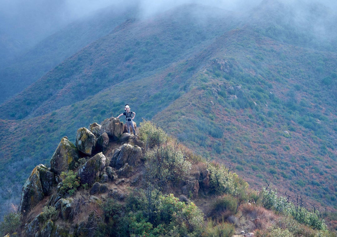 Man with Baby Stebbins Cold Canyon Reserve, CA, USA