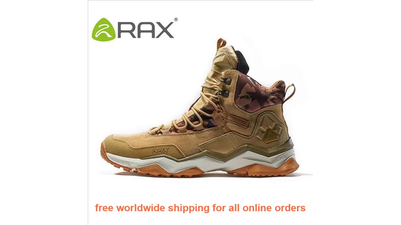 Best RAX Men Hiking Shoes Mid-top Waterproof Outdoor Sneaker Men Leath