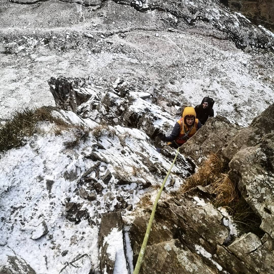 Anna and a friend Climbing-scrambling in Snowdonia during the AGM weekend.MMC AGMMeet AGM Mar…