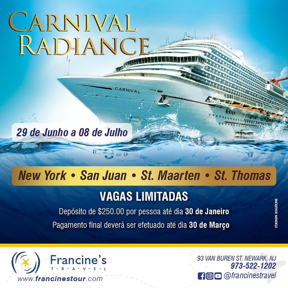 GRANDE OFERTA DE CRUZEIRO Viva momentos incrveis a bordo do Carnival Radiante entre os dias 29 de …