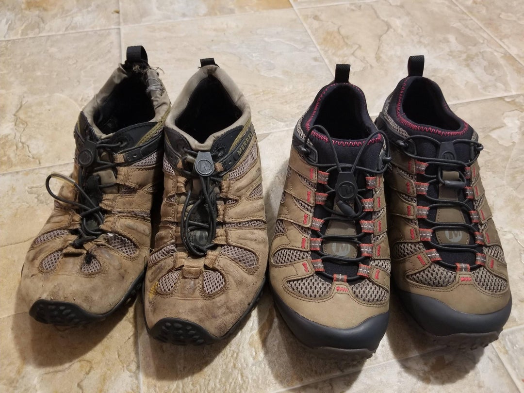 Old Merrill Chameleon 3s vs. Out of the box Merrill Chameleon 7s.