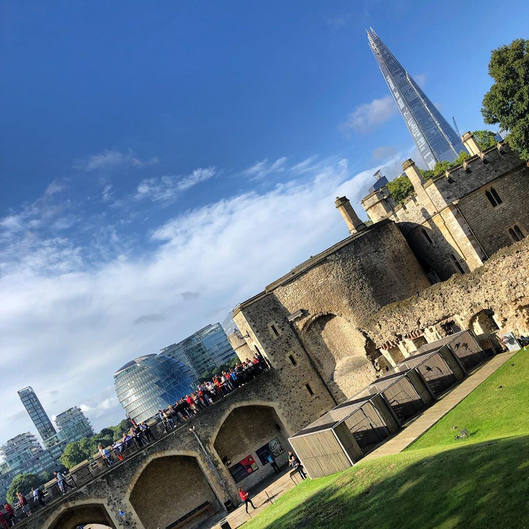 The old and the new perfectly compliment each other ——-toweroflondon theshardlondon …