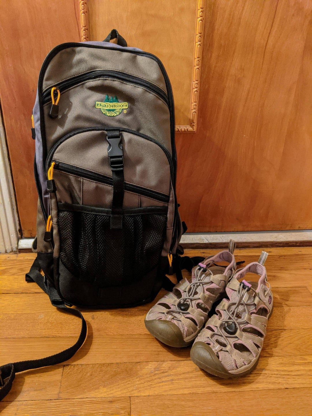 I got a brand new slim hiking pack with an unopened water pouch bladder, and almost new keens I am so excited for nice weather