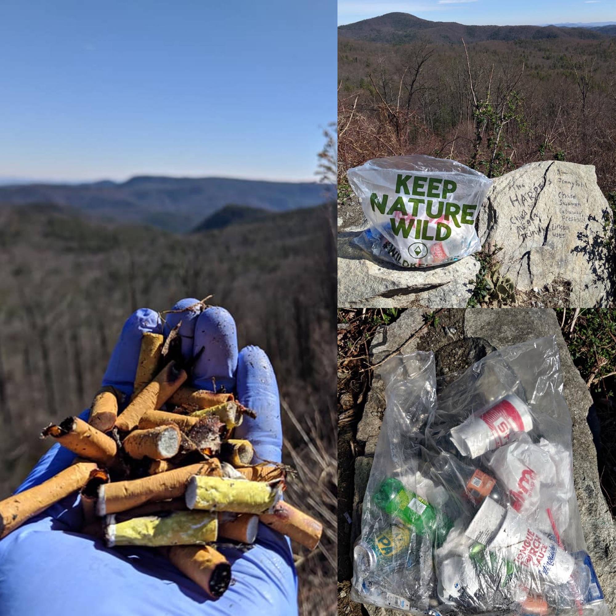 Cleaned up while on a hike. Do better, people. Clean up after yourselves.