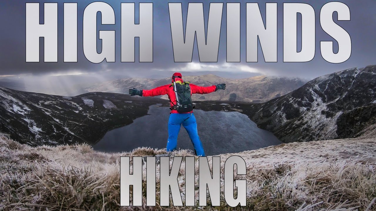 Winter Hiking in high , stormy winds