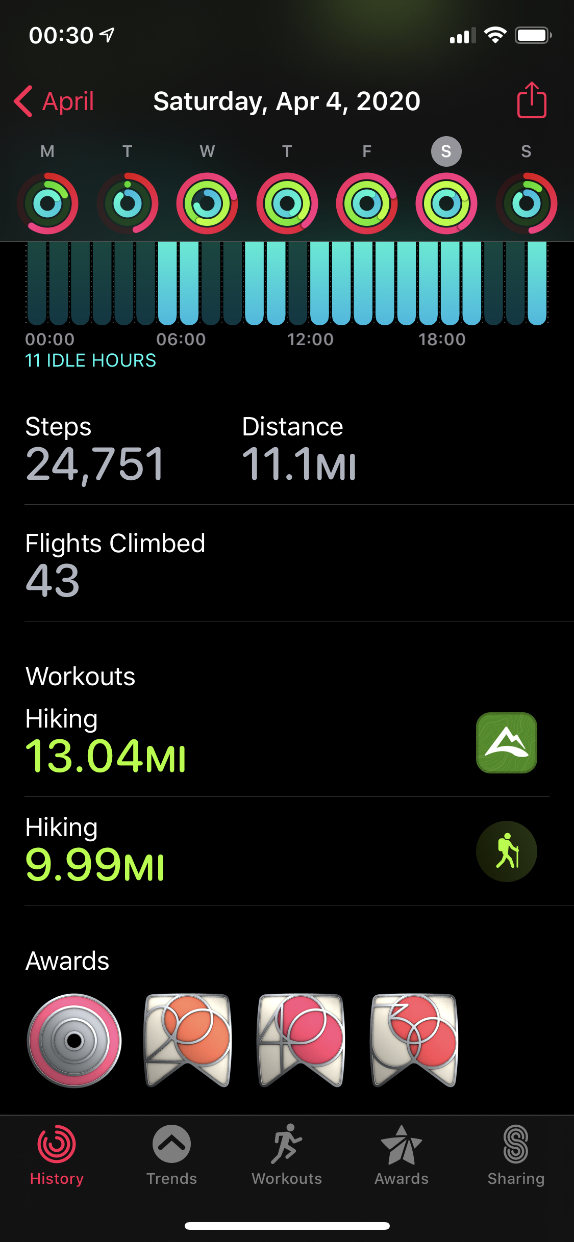 I newly bought an Apple Watch and I have a question. When I track my hikes using both Apple workout and Alltrails, it overlaps the results in Activity. Does this happen to anyone Can I trust the results overlapped