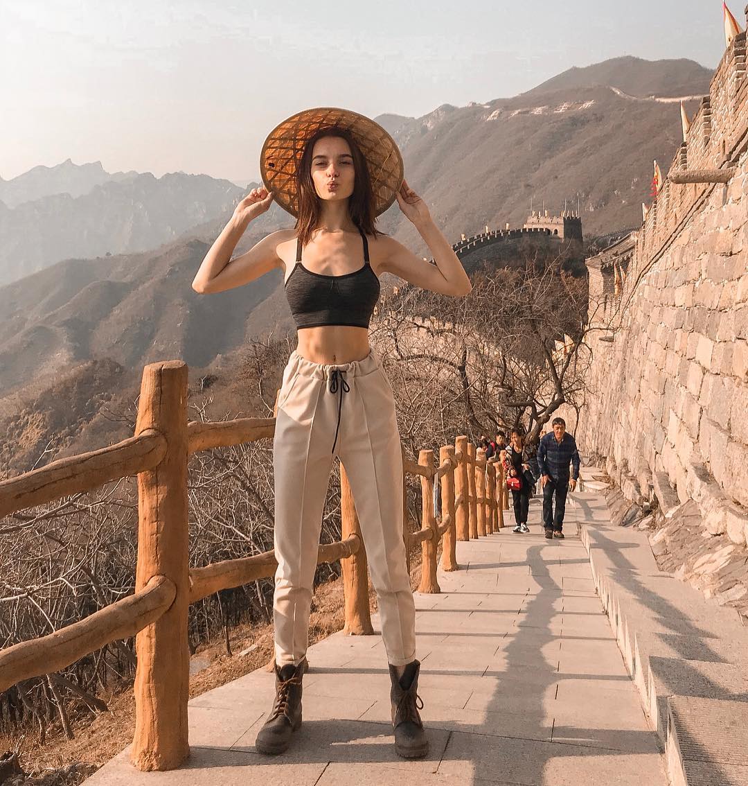 Midriff on a hike