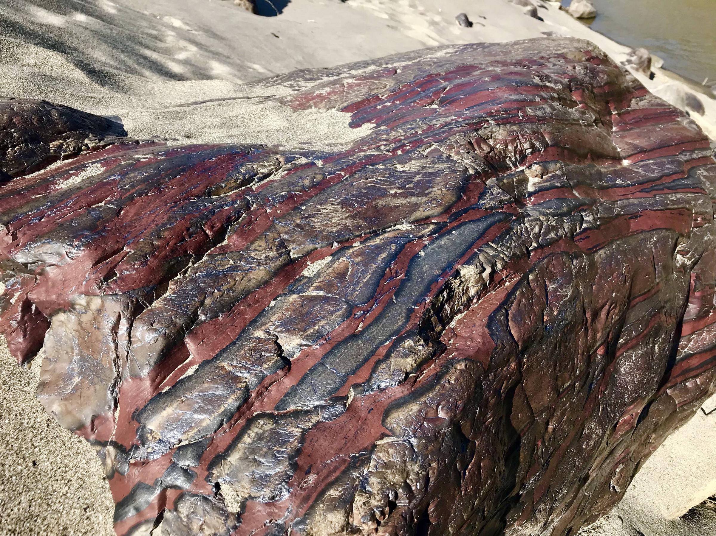 Red banded rock that we found on a hike today.