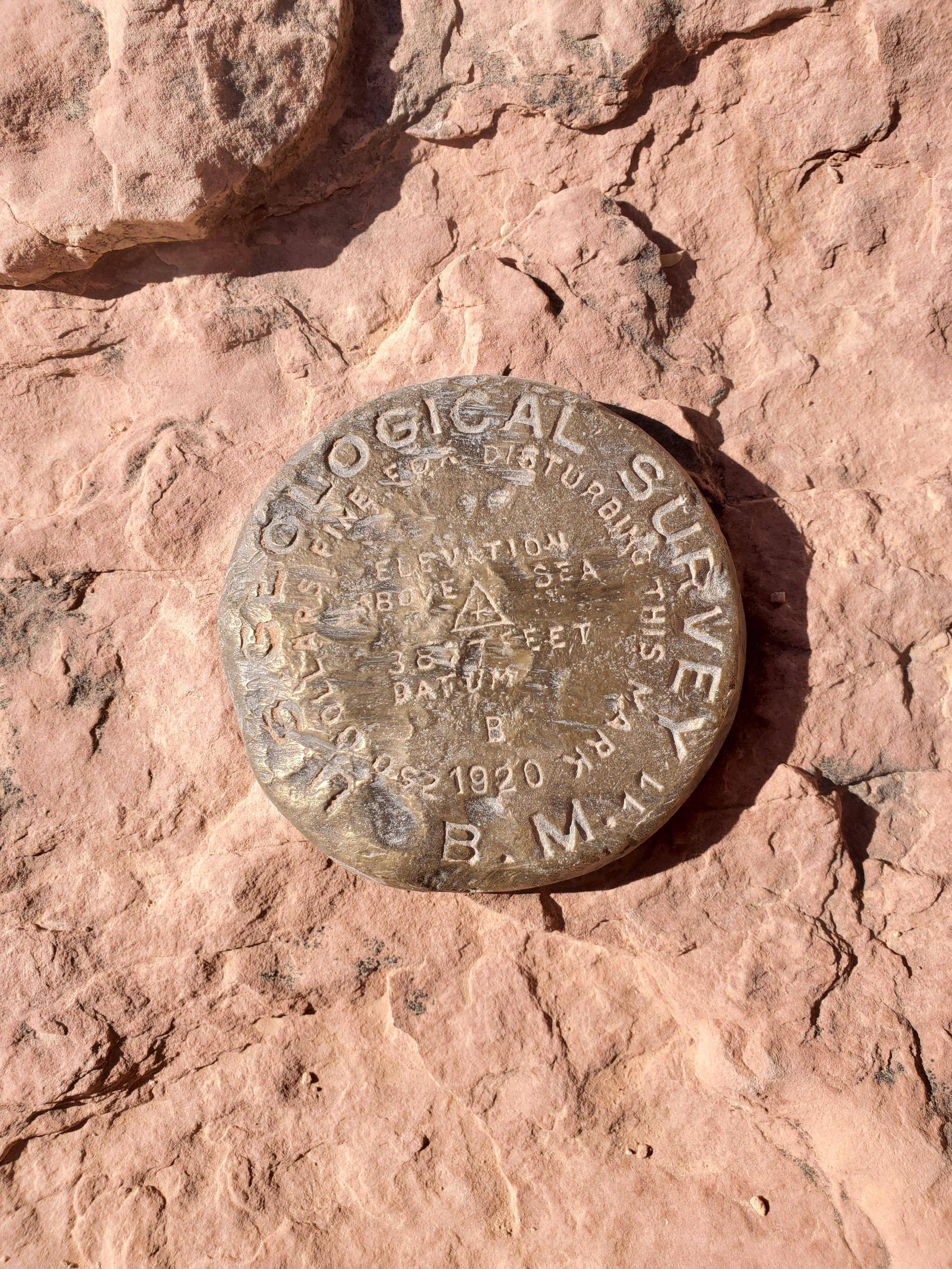 Geological Survey Marker Found On The Hike Down Into Havasupai