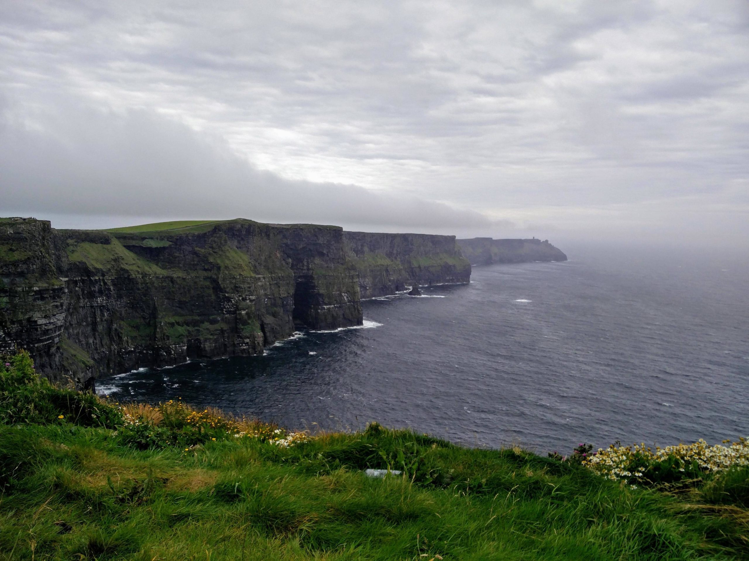 A typical grey Irish day at the Cliffs of Moher, County Clare, Ireland. This is the view about 5 kilometres about 3 miles hike north of the visitors centre. We spent an hour here completely alone, just taking in every detail OC 4160×3120