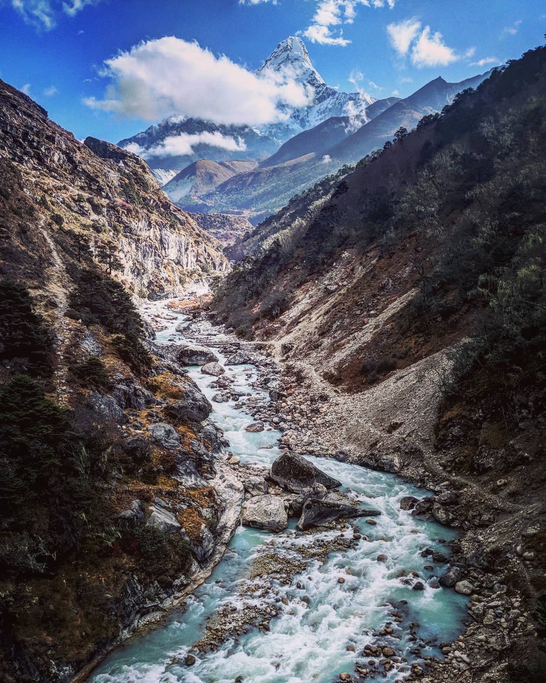 The road to Ama Dablam, Nepal.