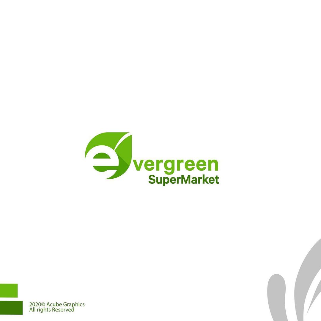 Logo design concept for evergreen supermarket. Dm us for similar works and dont forget to Share you…