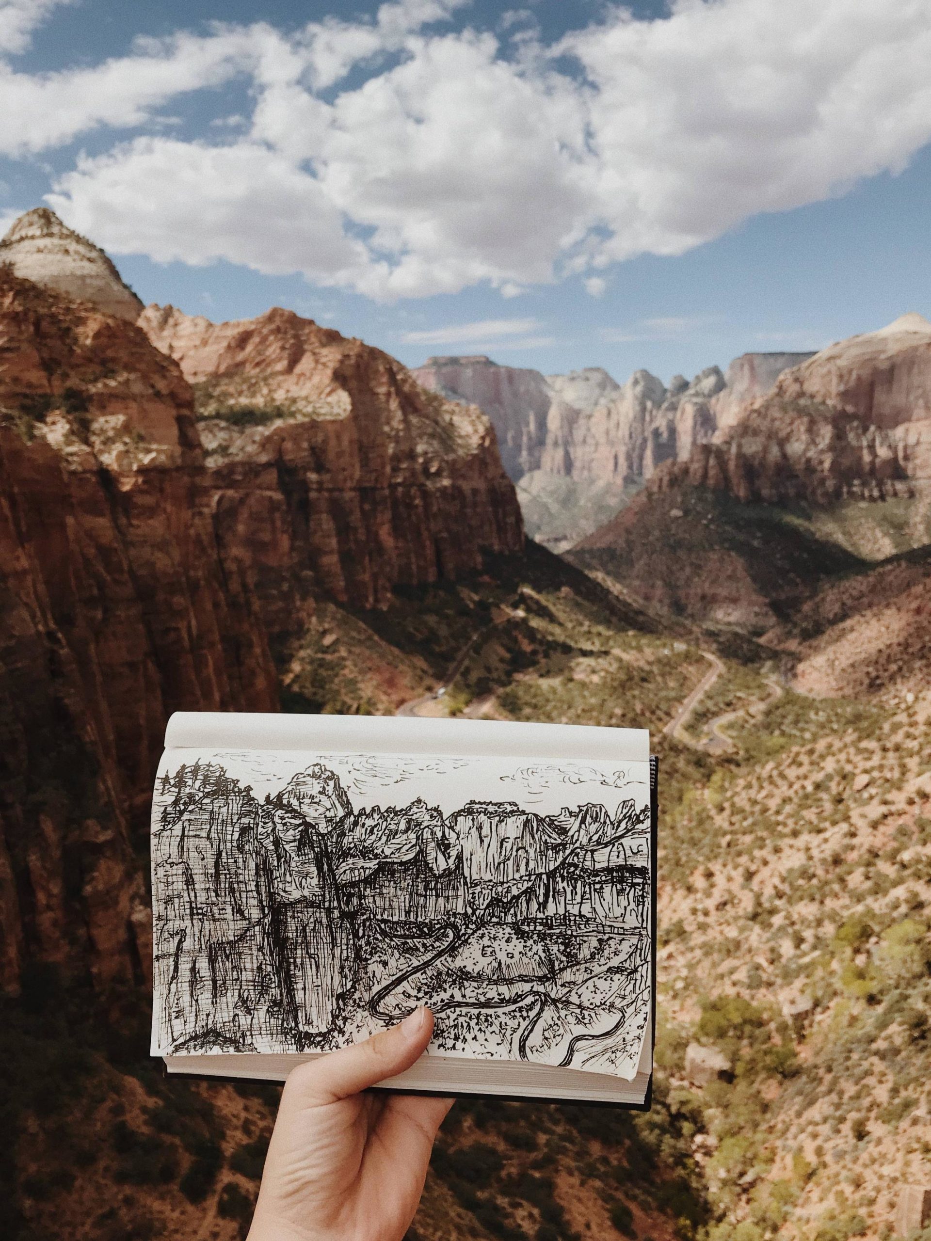 pretty dope sketching spot. Canyons Overlook Trail, Zion, UT, USA