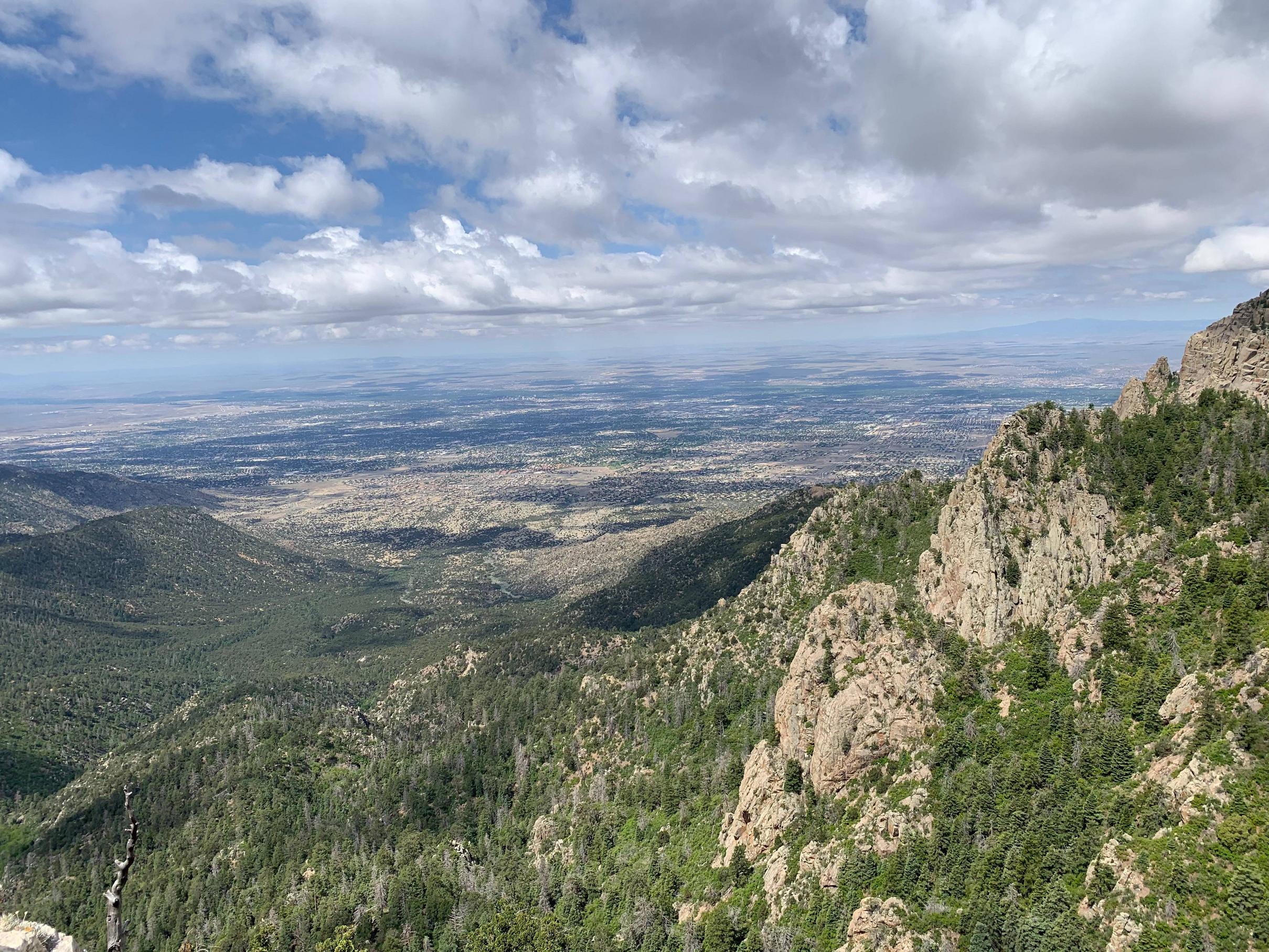 Overlooking Albuquerque, from the ridge above the Tree Springs Trail.