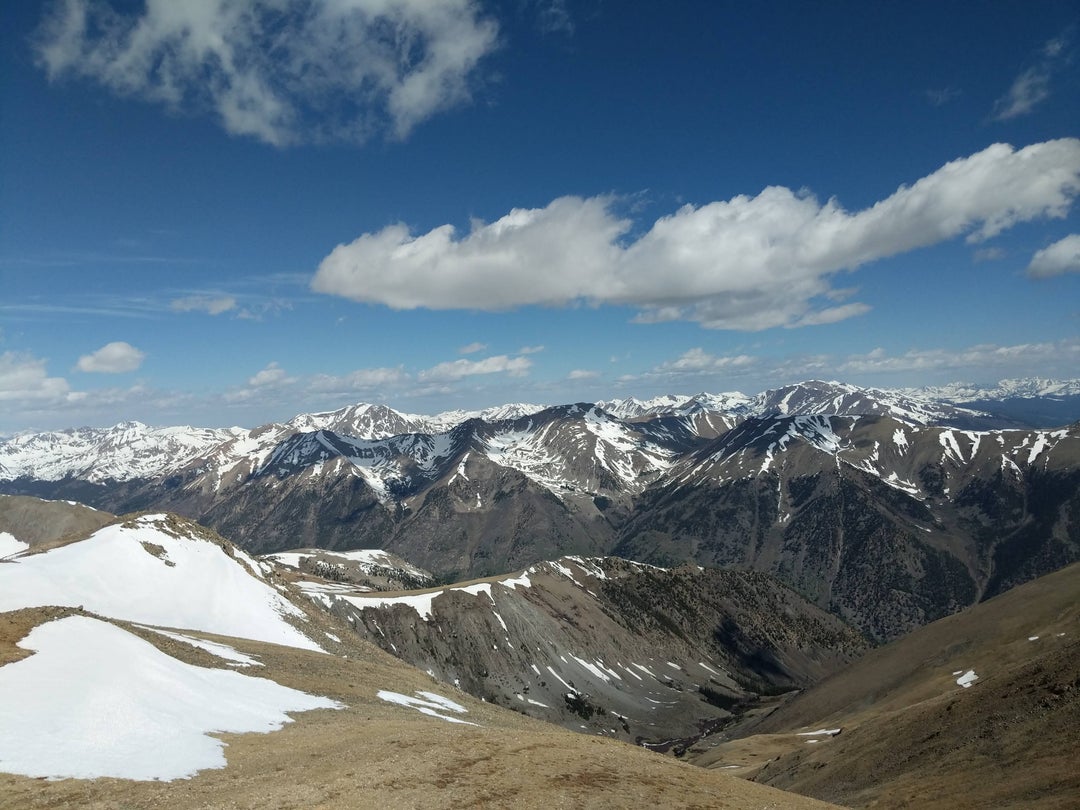 Cloud shadows seen from just below the summit of Mount Belford outside of Leadville, Colorado