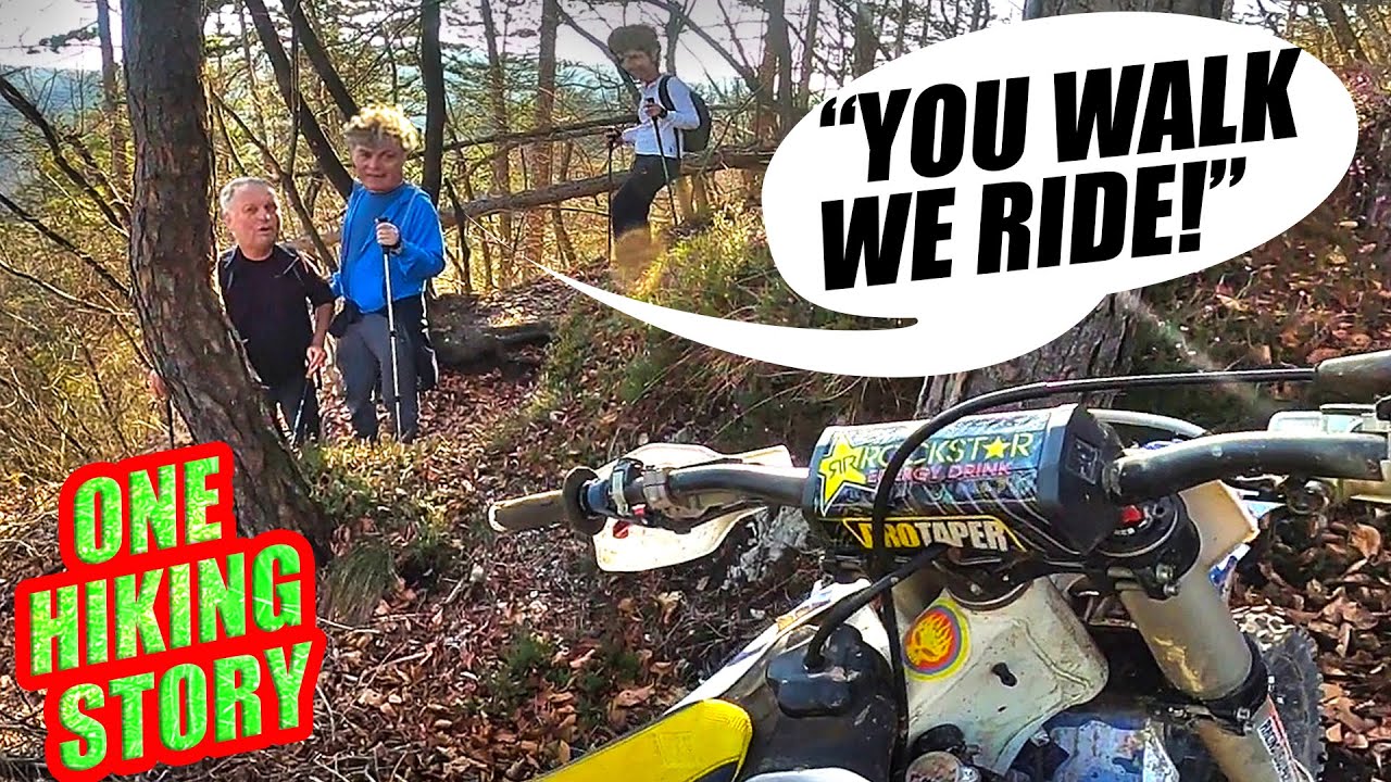 Angry People Vs Dirtbike Rider – Riding on Hiking Trail