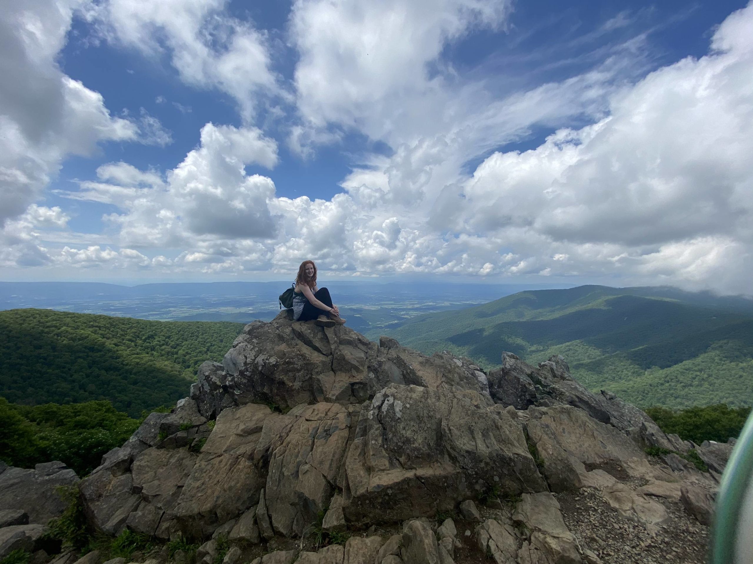 Hiked Hawskbill Summit, Shenandoah National Park. Absolutely breathtaking view from up there Off to the right is the highest point in the park, 4051ft elevation.