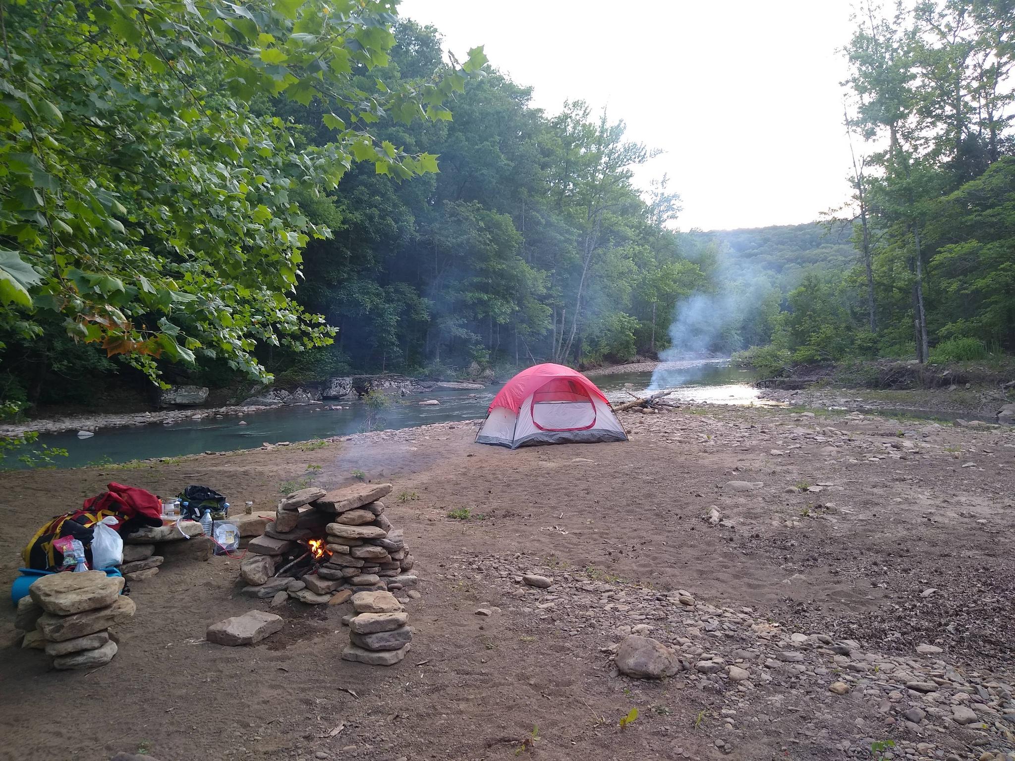 Made camp after a 3 hour hike into the Ozarks