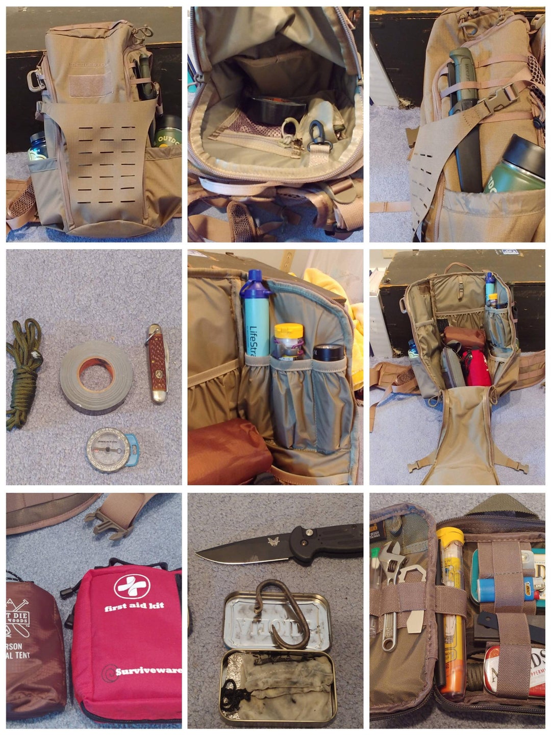 A collage of my H31 Bandit hiking pack