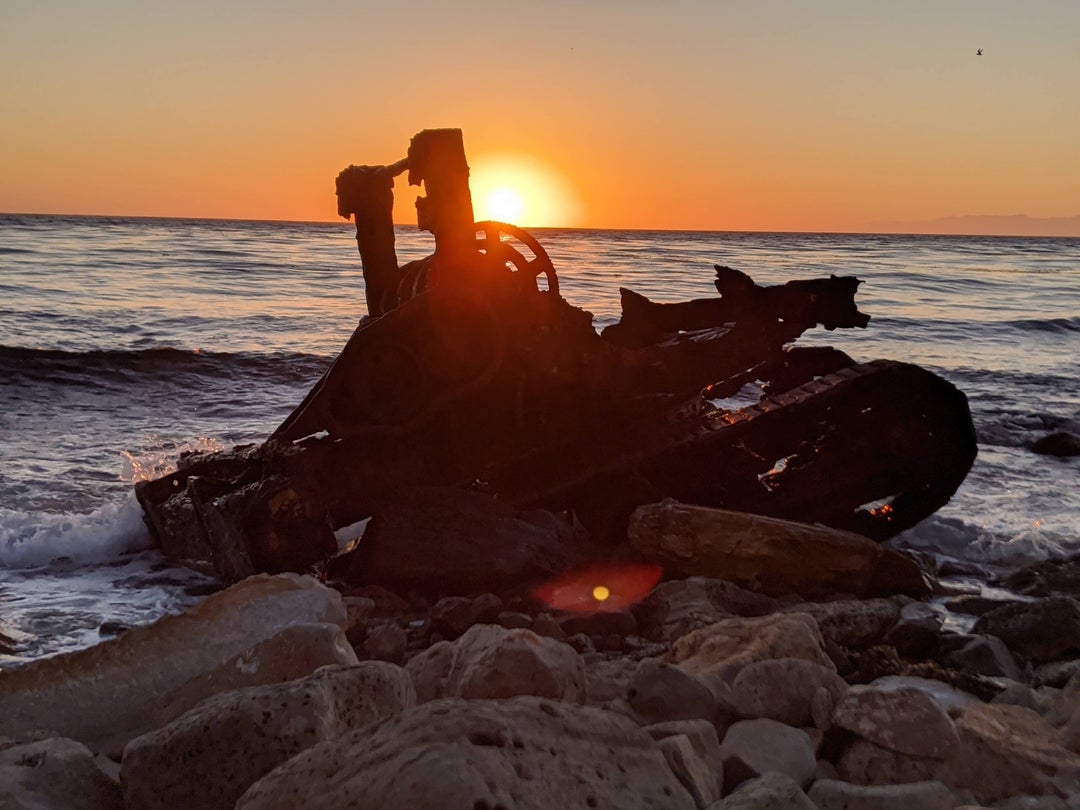 Shipwreck from a late evening hike