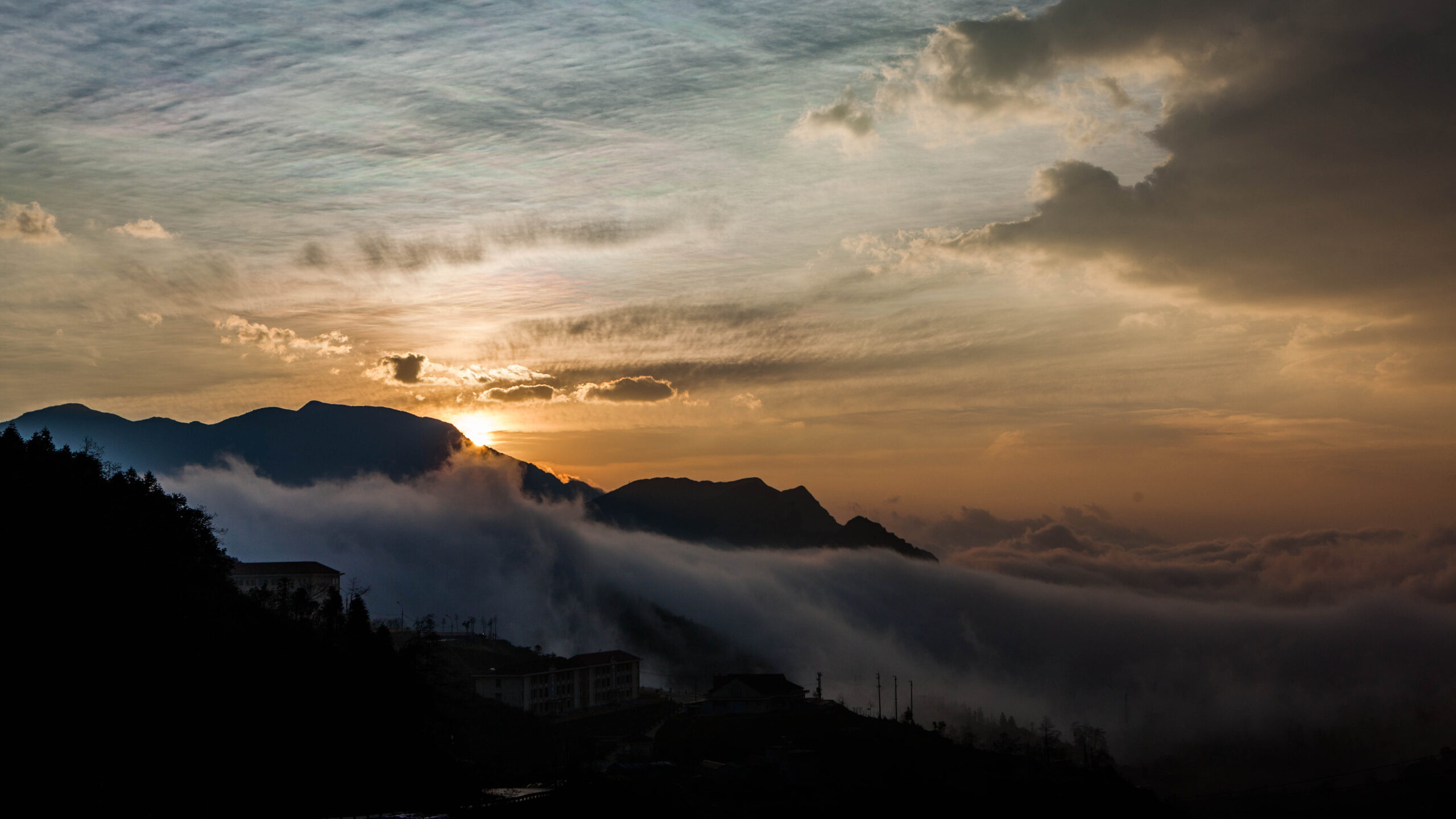 Starting our ascent to Fansipan at dawn. Sapa, Vietnam