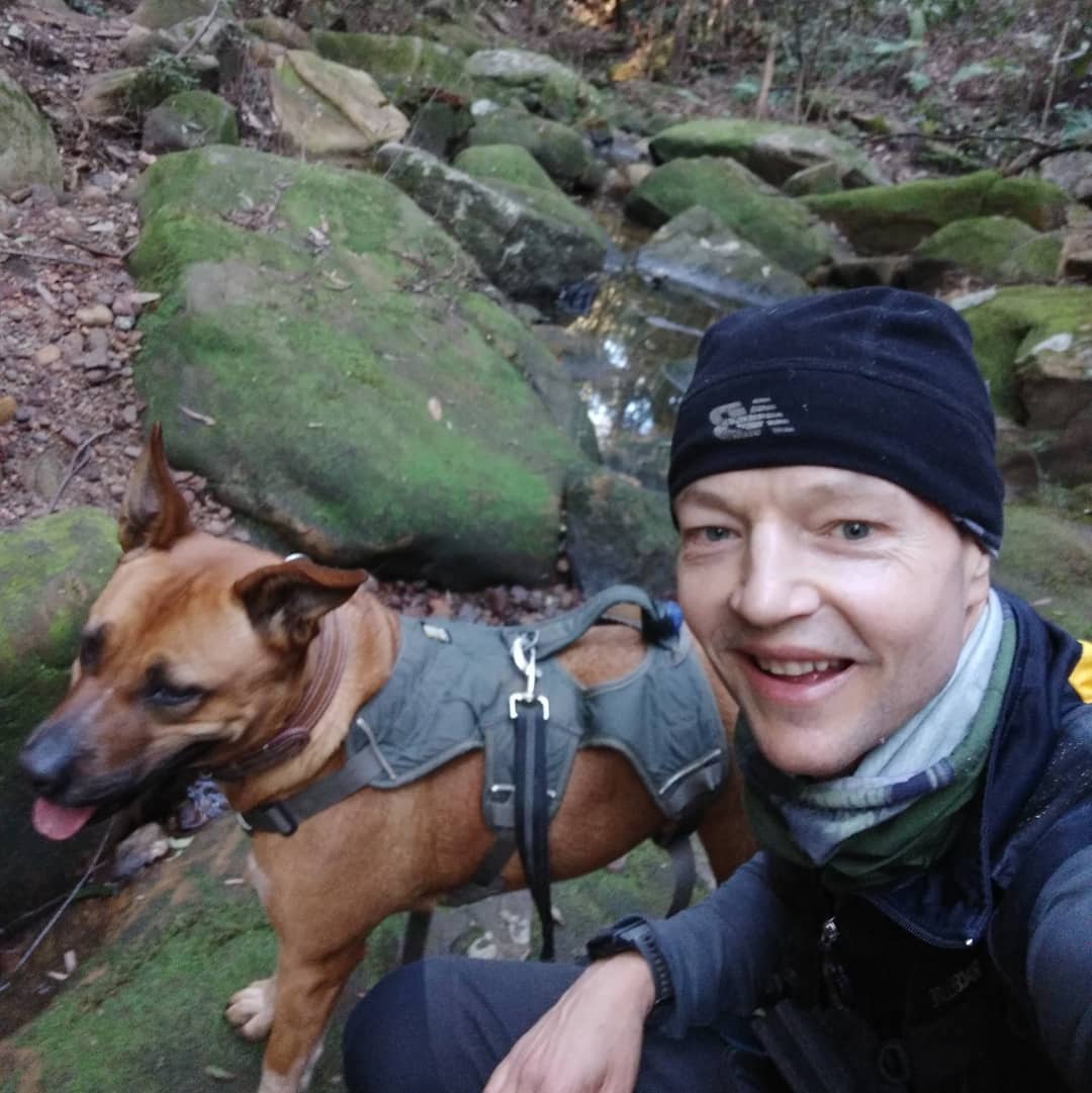 Awesome bush walk run at Florabella pass today with Rescue dog Alina. A well earnt coffee afterwar…