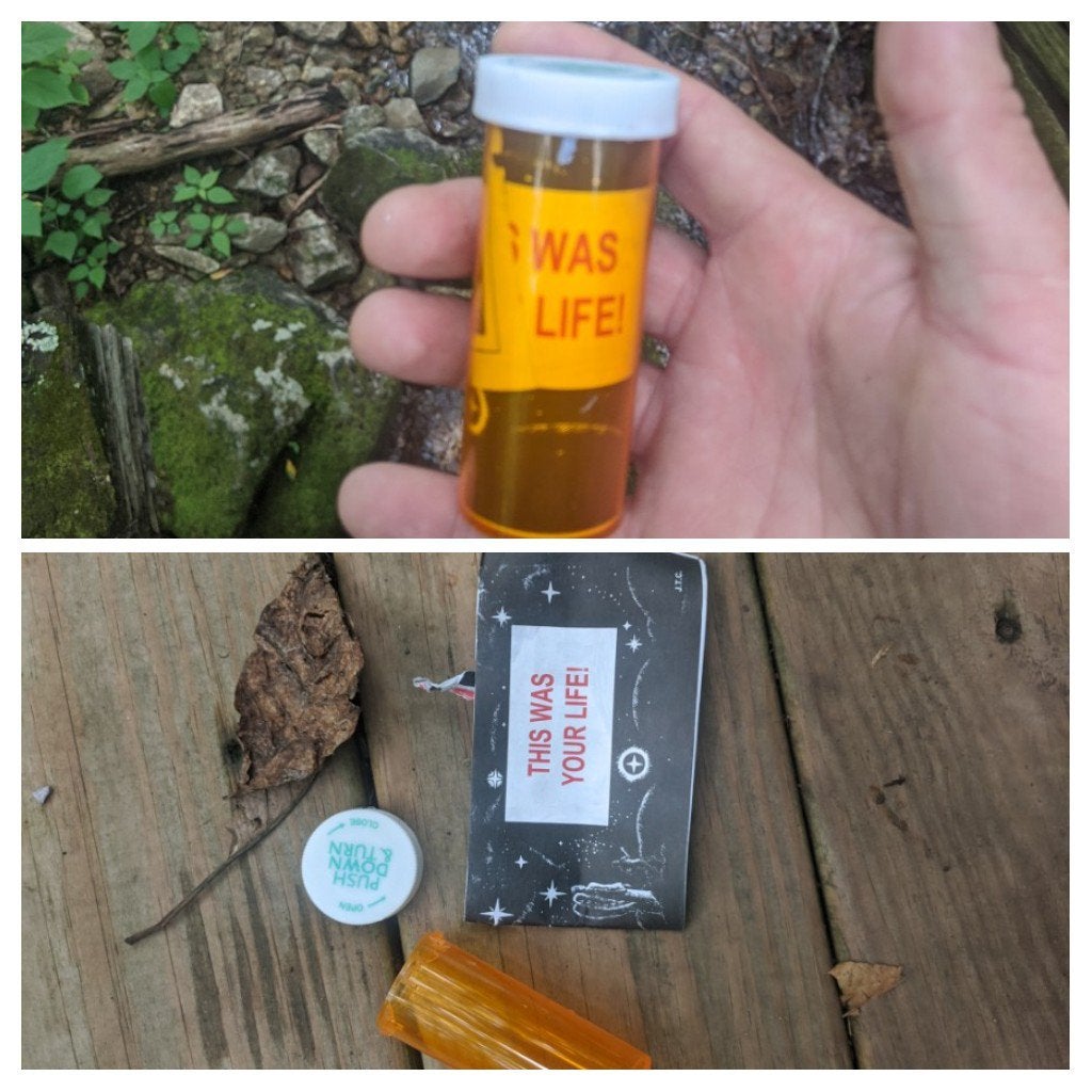 Leave it to Christians to litter hiking trails with this garbage. At least it is child proof…