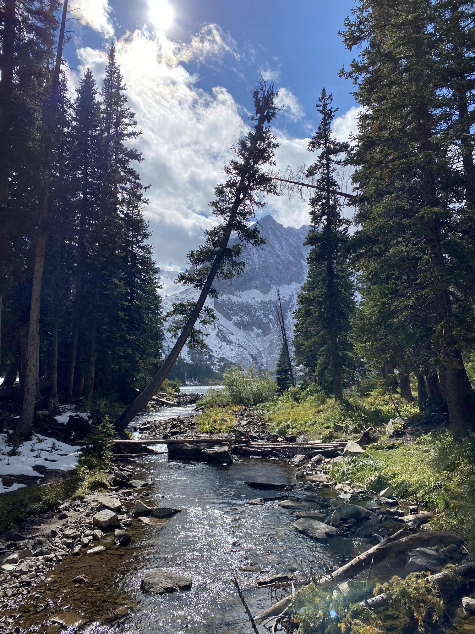 After a 8 mile hike this 40 meters away from our campsite in the Maroon Bells.