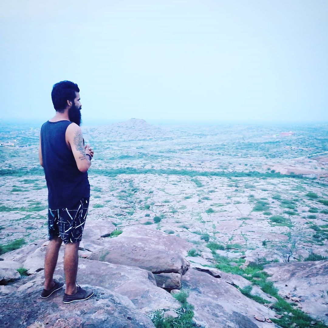 In the middle of nowhere outdoors hikingadventures mountains morning bearded bishnoi trave…